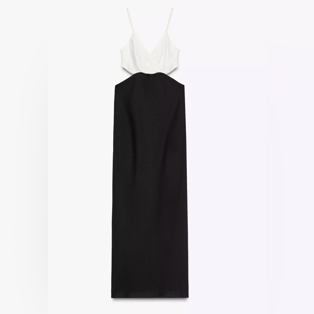 Zara Strapless Black and White Dress